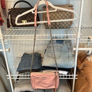 Blush pink Rebecca Minkoff leather crossbody bag